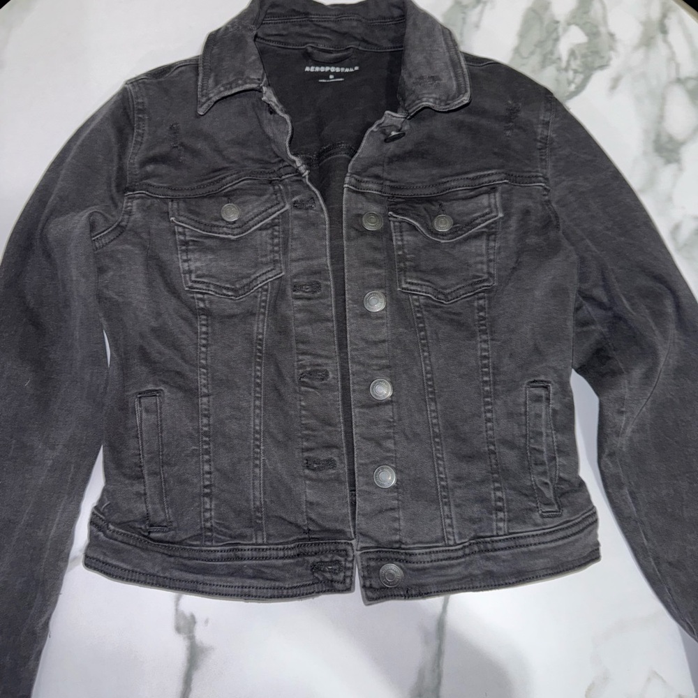Aeropostale Women's Charcoal Jean Jacket